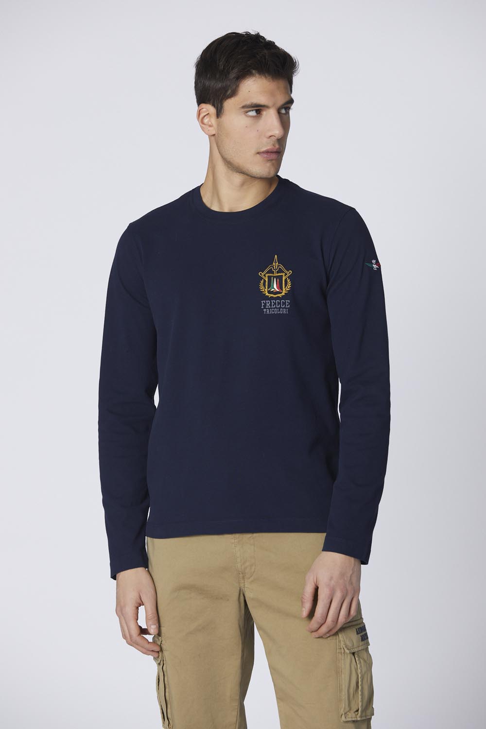 242TS2316J564 T-shirt ricamata con aquila tricolore