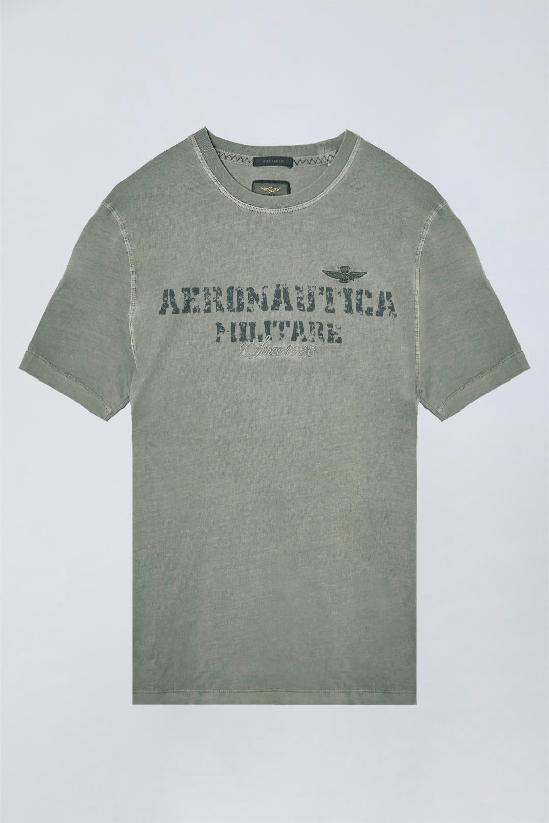 251TS2407J677 T-shirt tinto capo con stampa logo