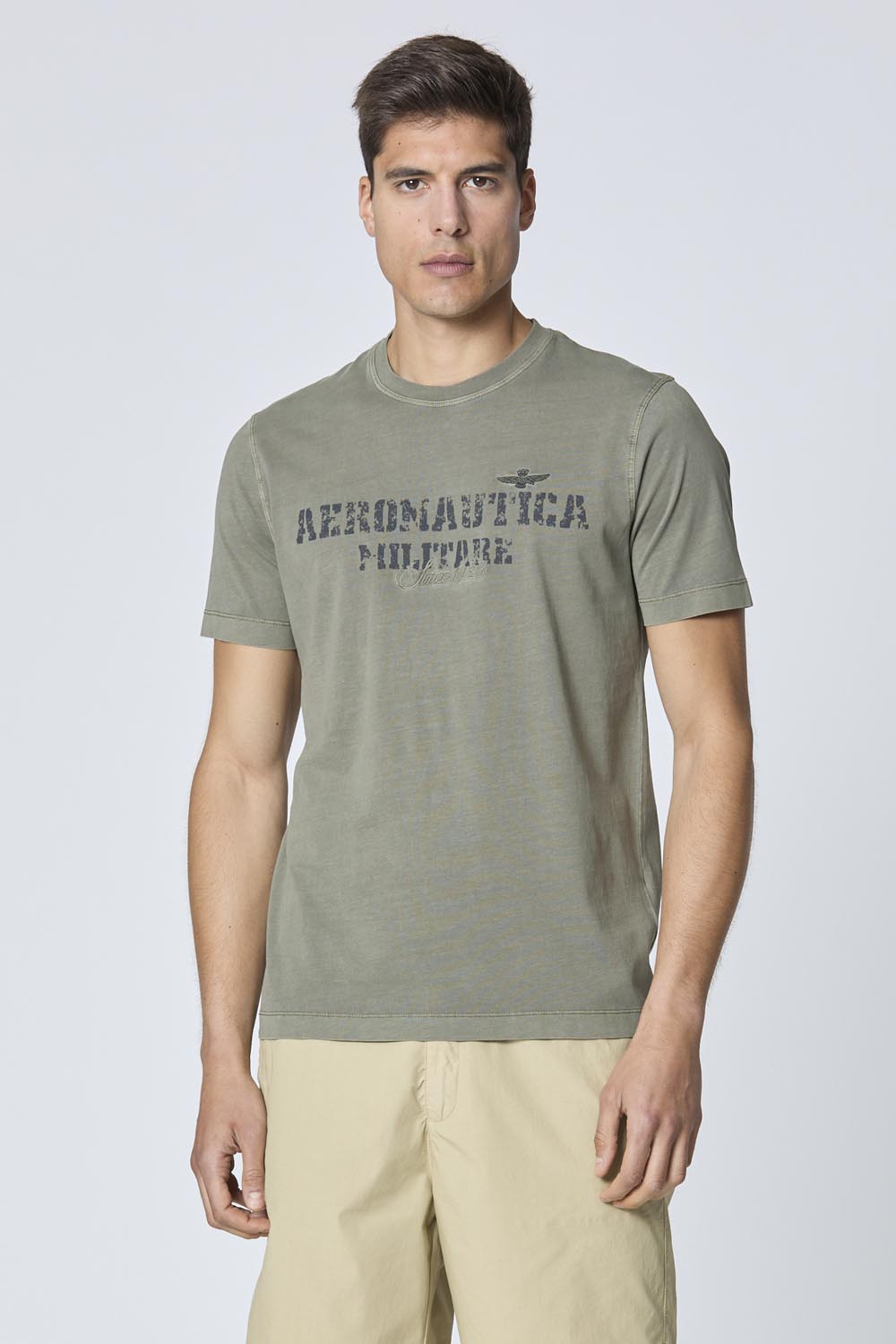 251TS2407J677 T-shirt tinto capo con stampa logo