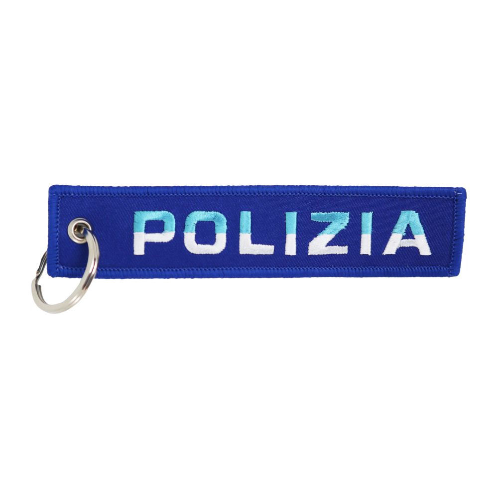 PORTACHIAVI IN STOFFA CON AQUILA E SCRITTA POLIZIA DI STATO