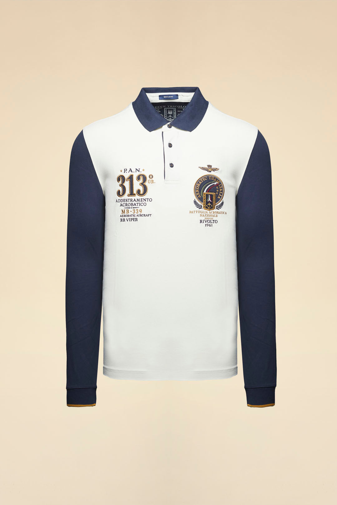 252PO1890UP00400  Polo Frecce Tricolori ricamata in piqué