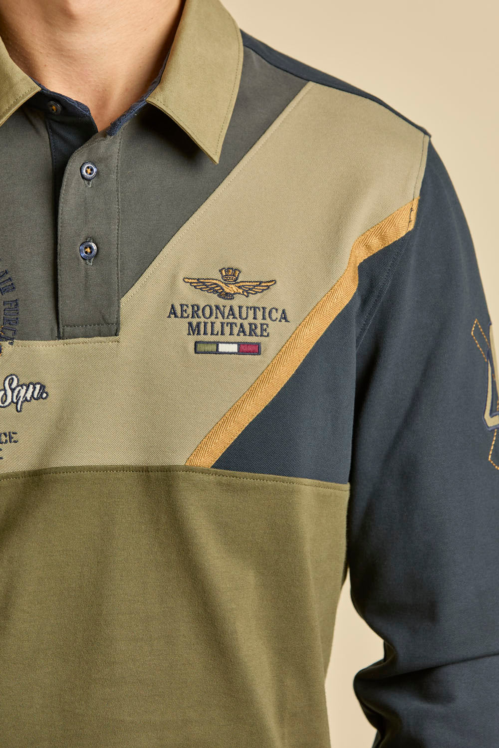 252PO1888UJ00703 Polo color-block in piqué e jersey