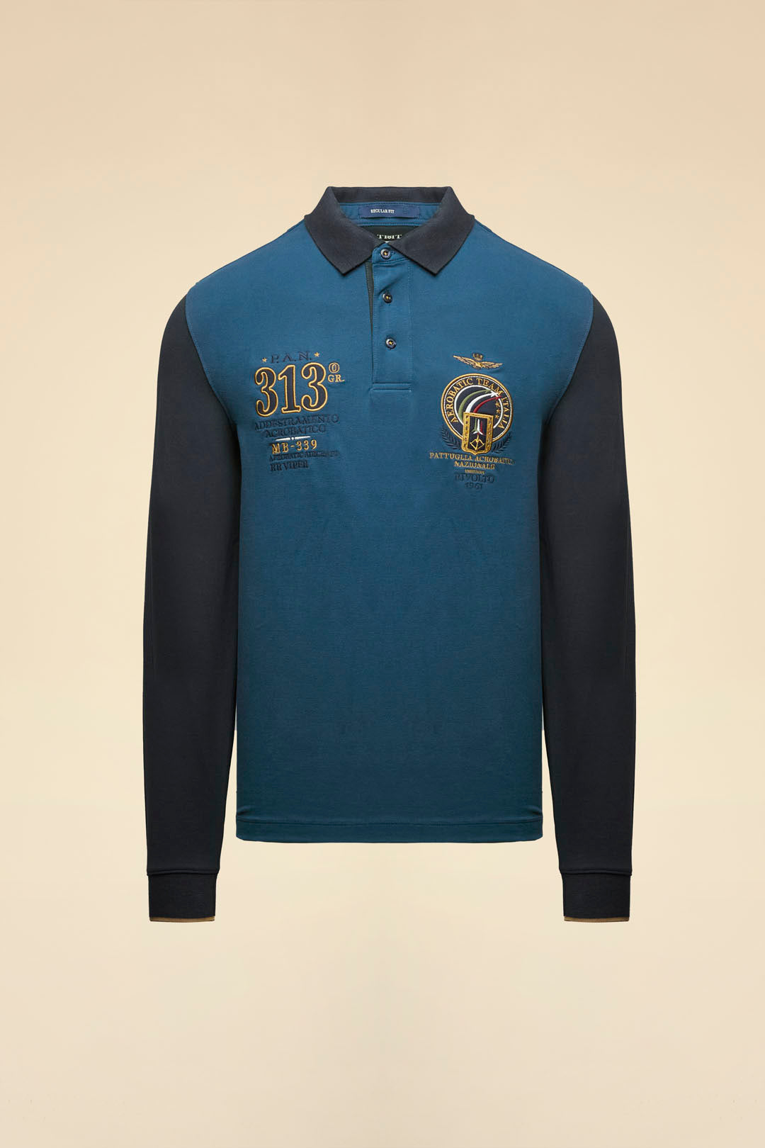 252PO1890UP00400  Polo Frecce Tricolori ricamata in piqué