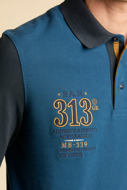 252PO1890UP00400  Polo Frecce Tricolori ricamata in piqué