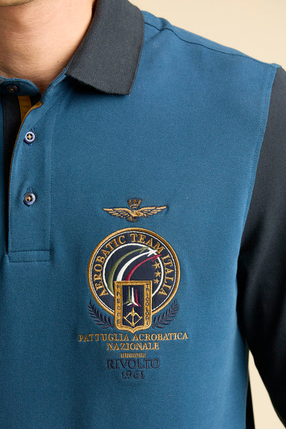 252PO1890UP00400  Polo Frecce Tricolori ricamata in piqué
