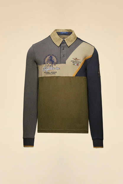 252PO1888UJ00703 Polo color-block in piqué e jersey