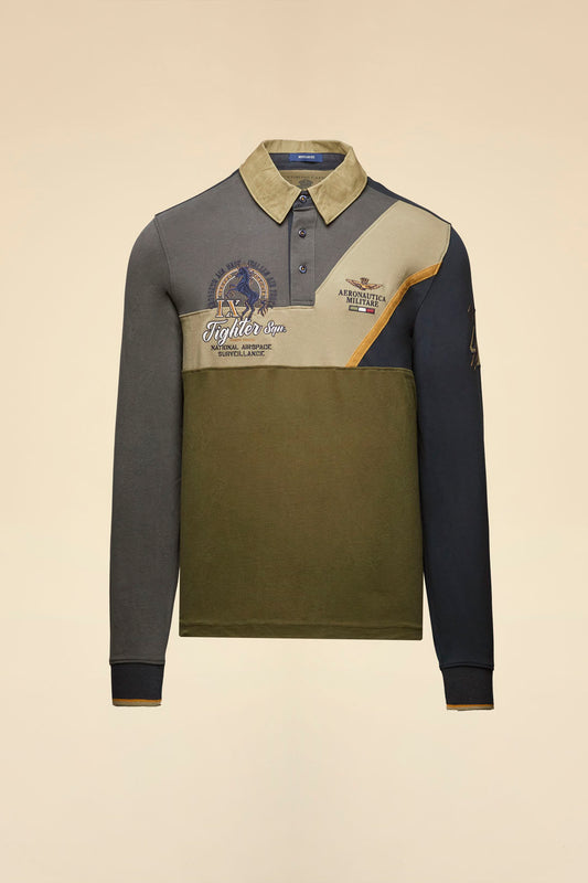 252PO1888UJ00703 Polo color-block in piqué e jersey