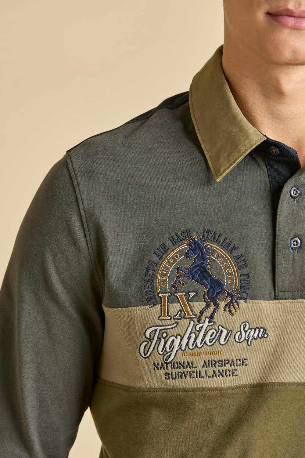 252PO1888UJ00703 Polo color-block in piqué e jersey