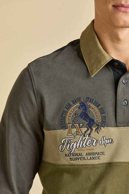 252PO1888UJ00703 Polo color-block in piqué e jersey