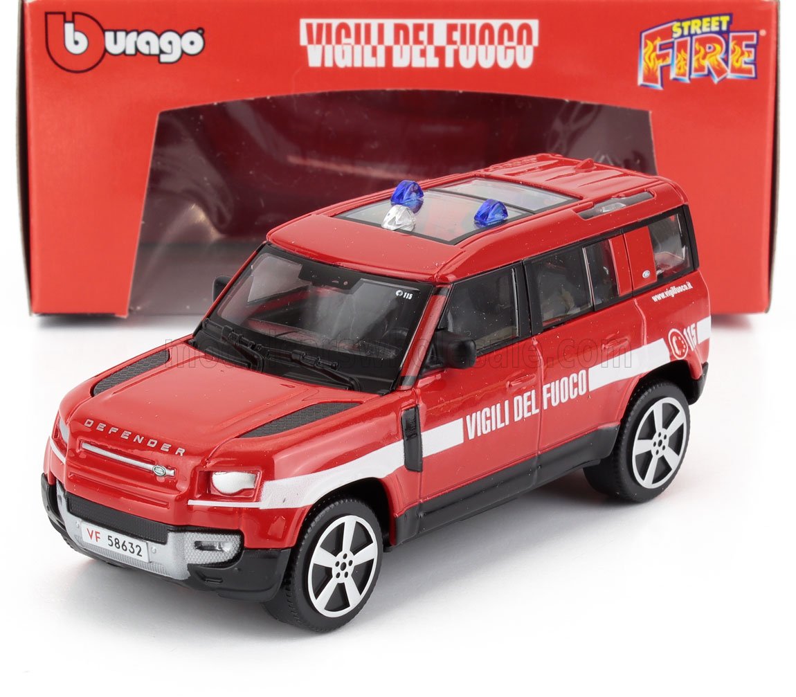 BURAGO - 1/43 - LAND ROVER - NEW DEFENDER 110 VIGILI DEL FUOCO 2022