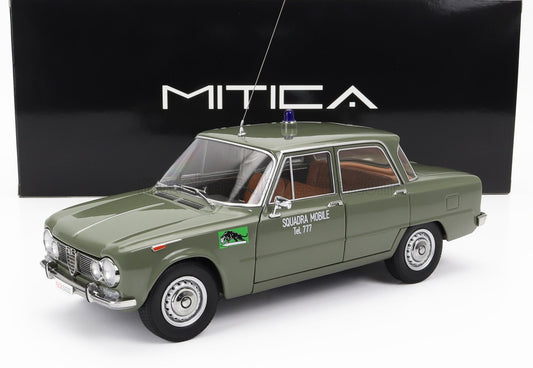 1/18 - ALFA ROMEO - GIULIA 1.6 Ti POLIZIA MILANO 1963 - SQUADRA MOBILE TEL. 777 - VERDE LUCIDO - GREEN