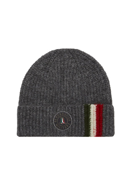 232CU049L451 Berretto a coste con patch tricolore