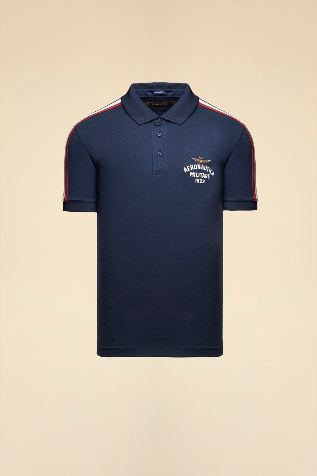 261PO1926UJ00723 Polo in cotone fiammato con tricolore
