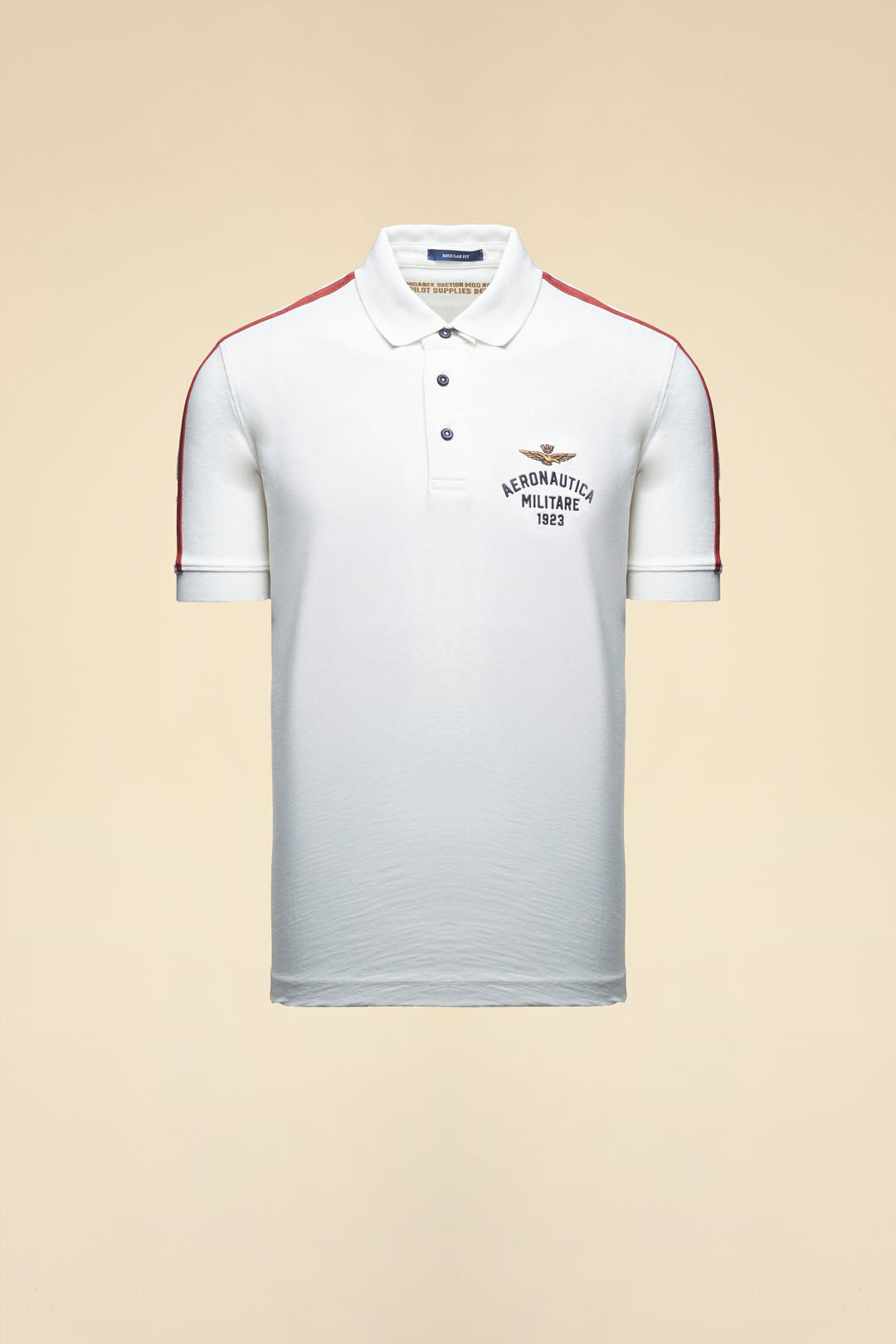 261PO1926UJ00723 Polo in cotone fiammato con tricolore