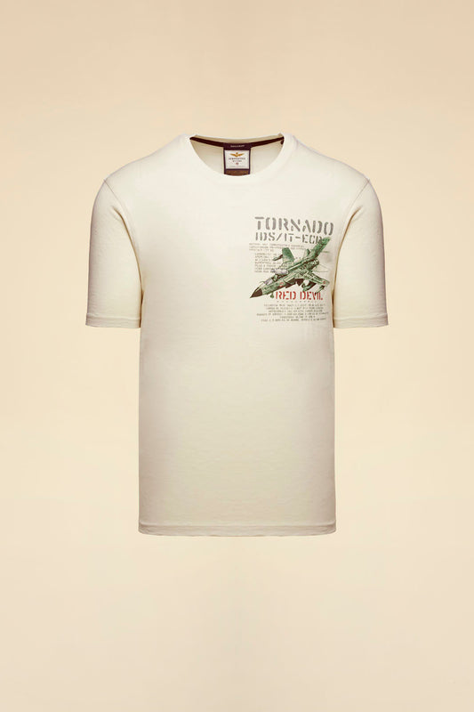 261TS2537UJ00727  T-shirt in cotone con stampa Tornado